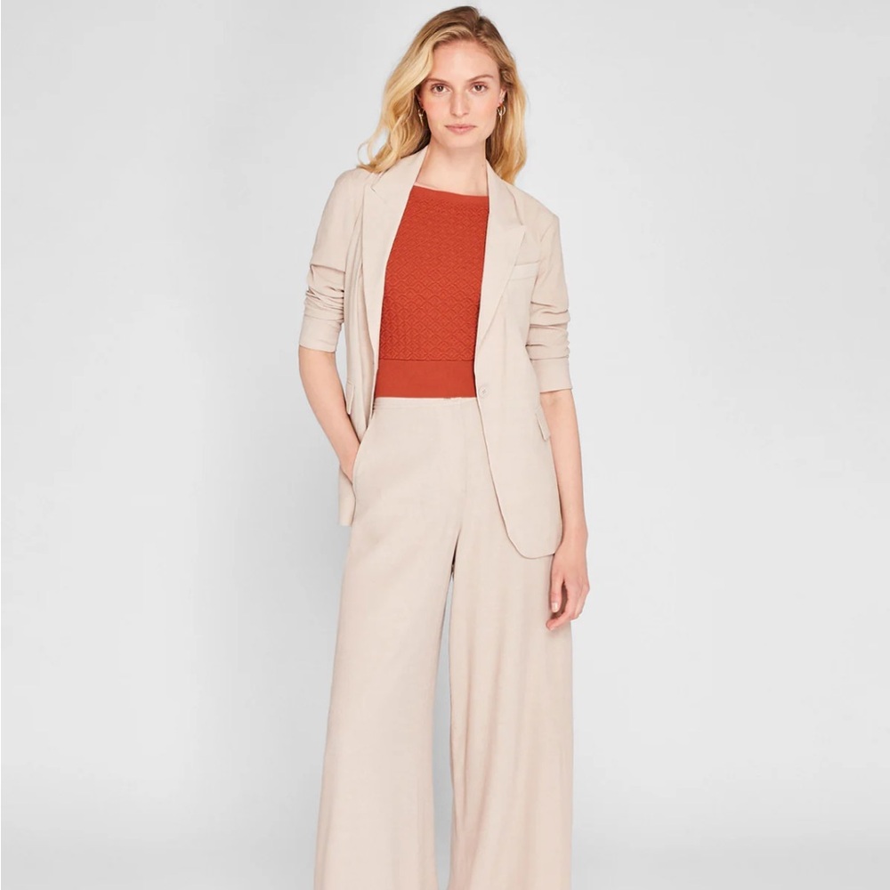 Club Monaco Ivory Crinkle Blazer